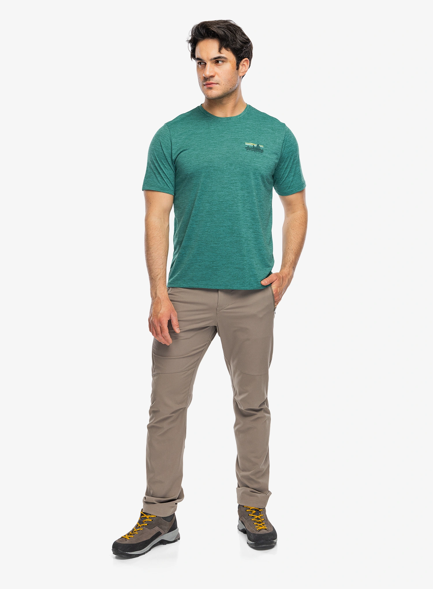 Tričko Patagonia Cap Cool Daily Shirt 73 Skyline - gem green/light green x-dye