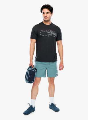 Tričko Patagonia Cap Cool Trail Shirt Stratapeaks - ink black