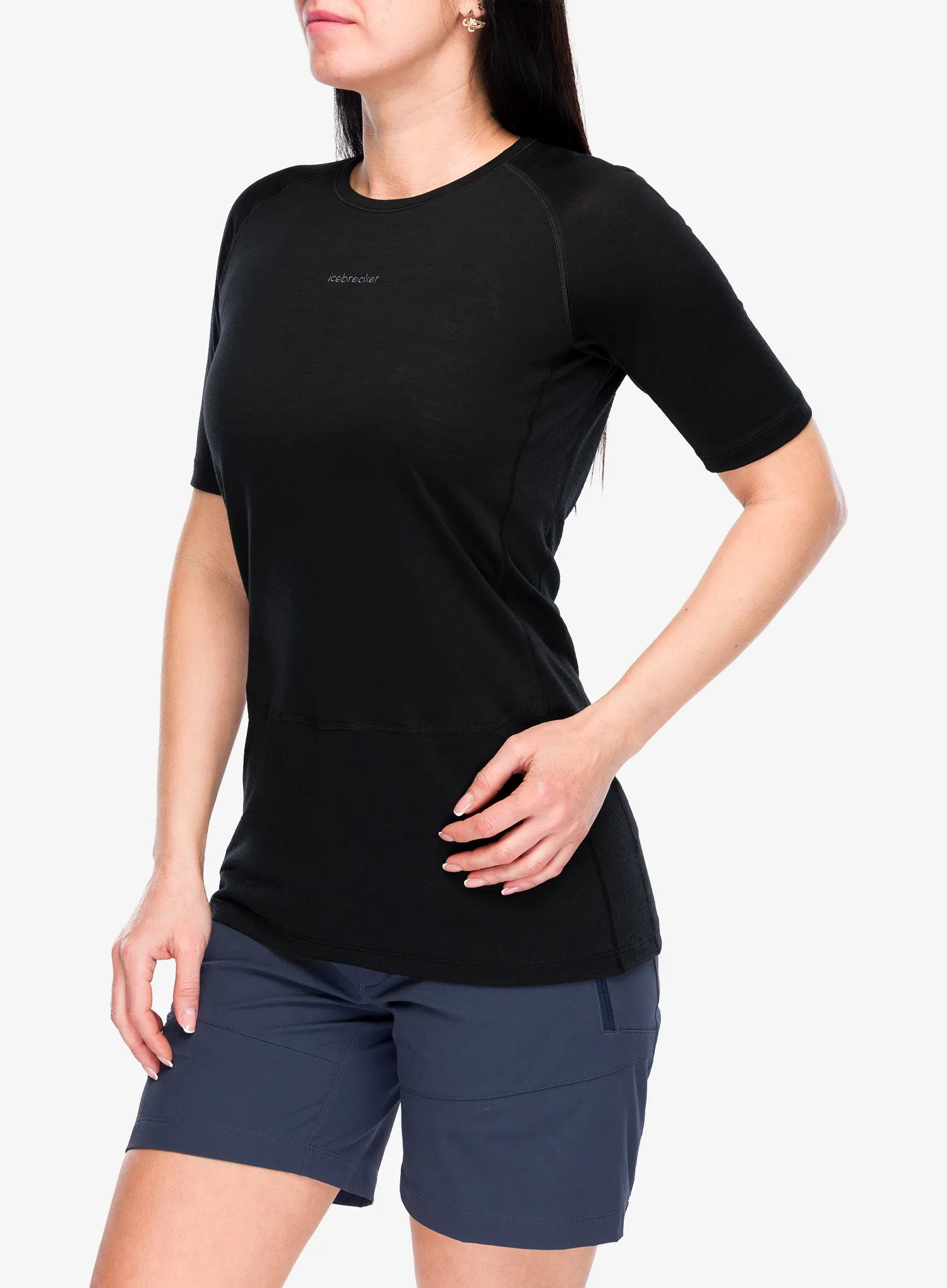 Funkčné tričko dámske Icebreaker Merino 125 ZoneKnit SS Crewe - black