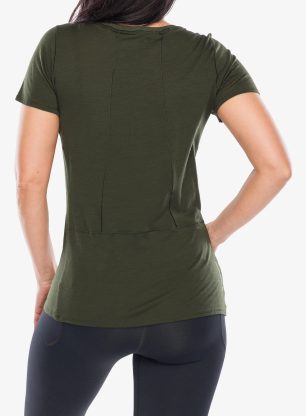 Funkčné tričko dámske Salewa Agner Merino T-shirt - dark olive
