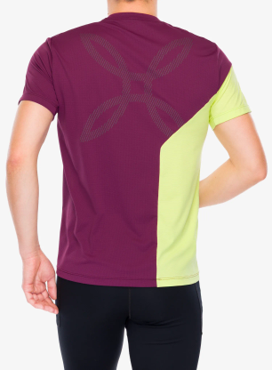 Tréningové tričko Montura Mix-Up T-Shirt - wine red/sunny lime