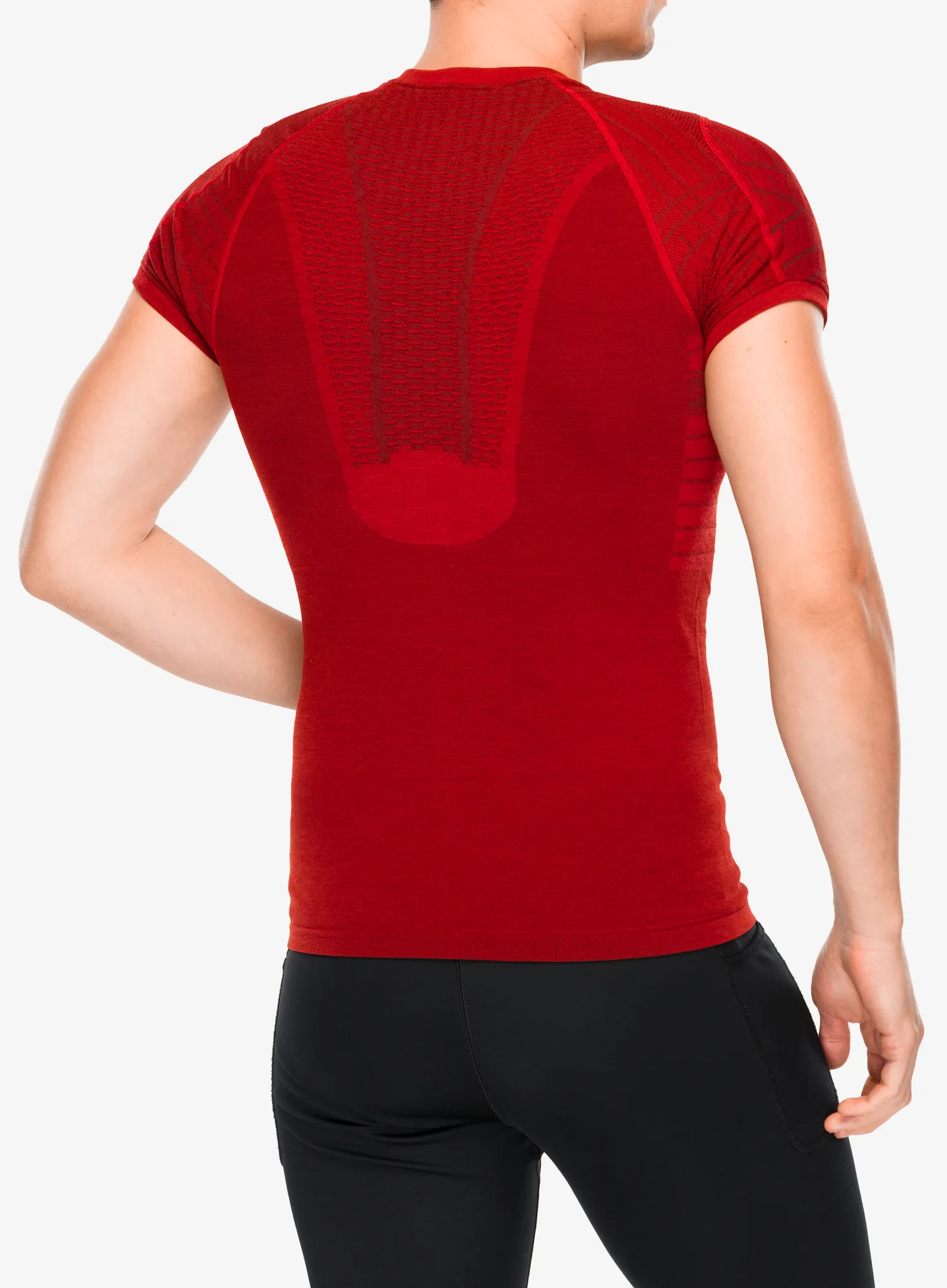 Tričko UYN Terracross Self Layer Shirt Short Sleeves Support Fit - burn red