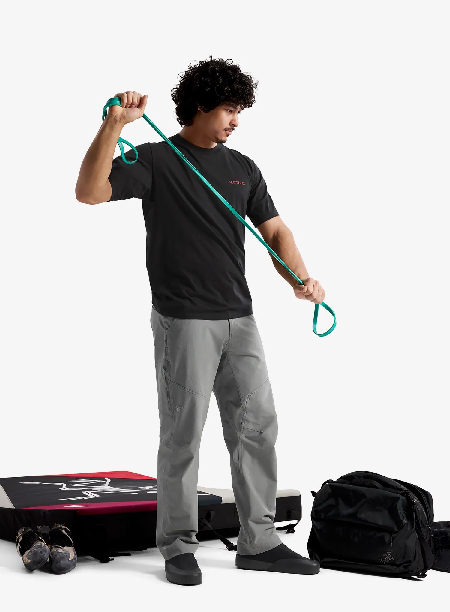 Lezecké tričko Arcteryx Kragg SL Cotton Blurred Bird SS - black/dynasty