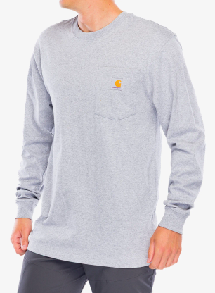 Tričko s dlhými rukávmi Carhartt Workwear Pocket T-Shirt L/S - heather grey