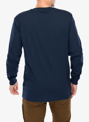Tričko s dlhými rukávmi Carhartt Workwear Pocket T-Shirt L/S - navy