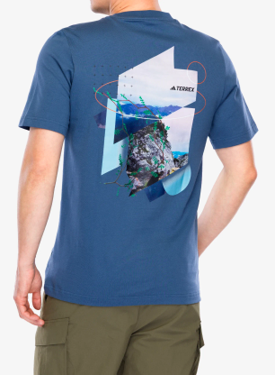 Tričko s potlačou adidas TERREX Back Graphic T-Shirt - wonder steel