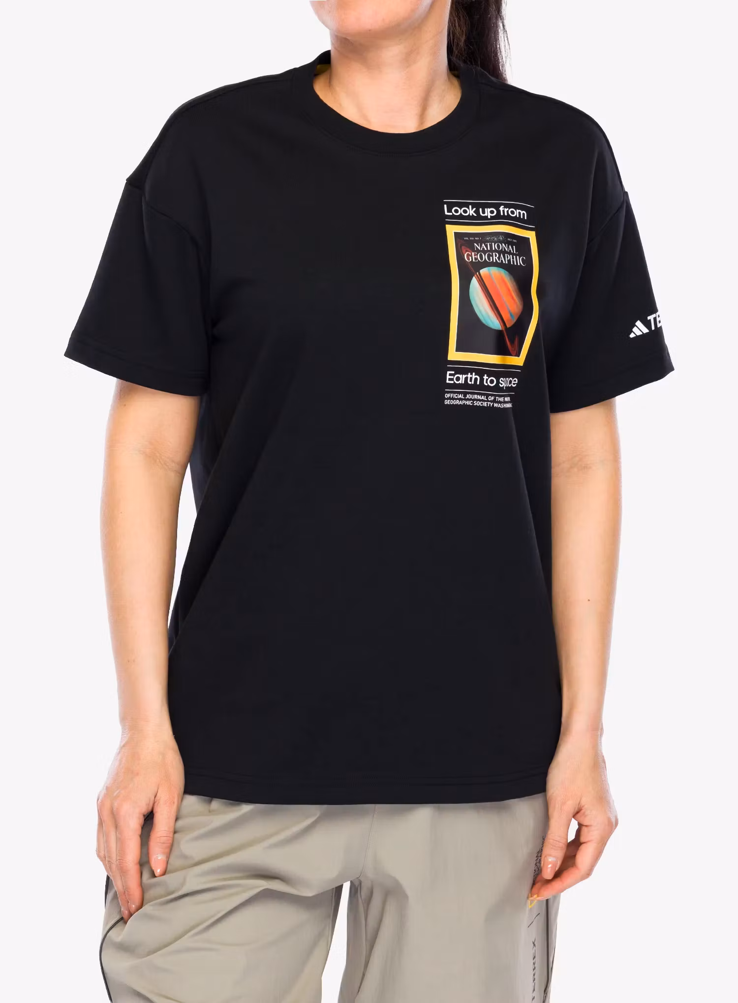Tričko s potlačou adidas TERREX National Geographic UF AEROREADY GFX Tee - black