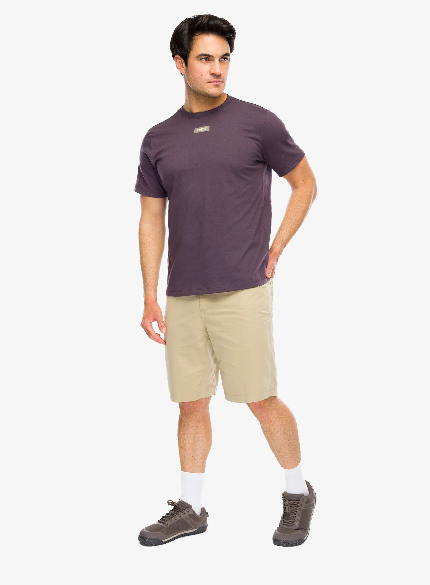 Tričko s potlačou Brooks Graphic Short Sleeve - dk russet/atomic blue