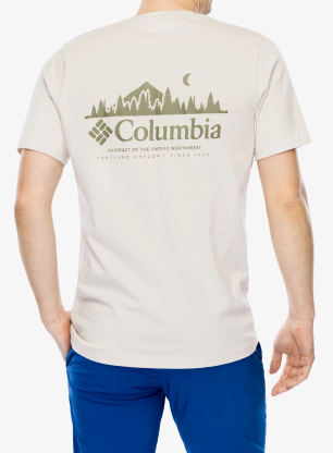 Tričko s potlačou Columbia Hageman Graphic Tee - dark stone/heavenly horizons