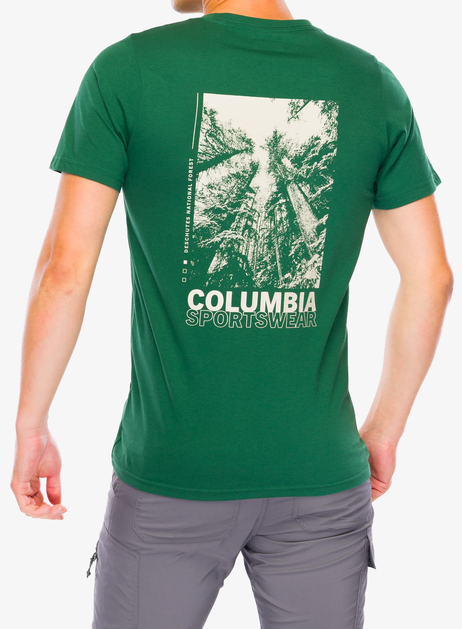 Tričko s potlačou Columbia Rapid Ridge Back Graphic Tee II - rain forest/amazing heights
