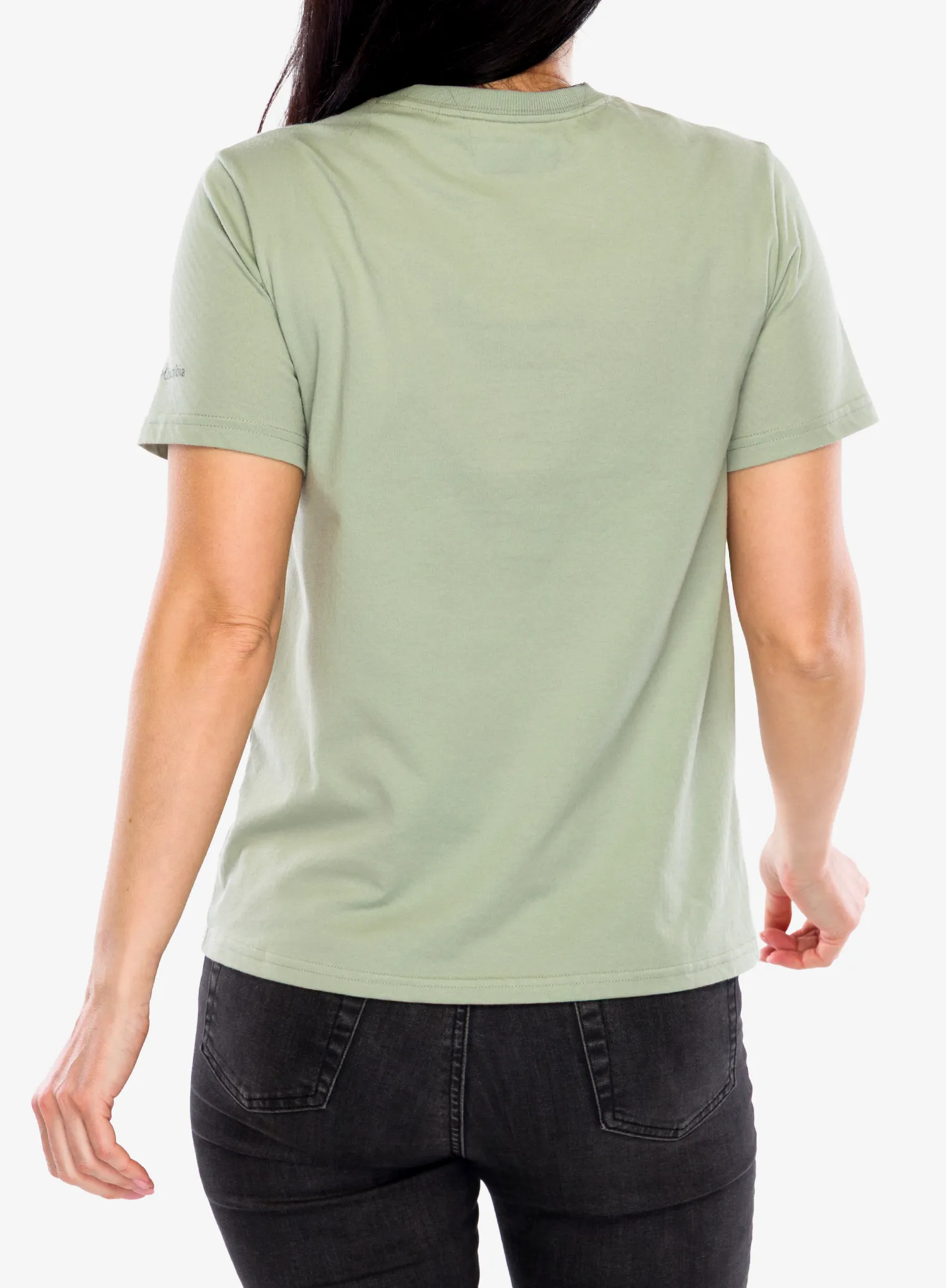 Tričko s potlačou dámske Columbia Delta Drift Graphic Short Sleeve - safari/linear peakscape