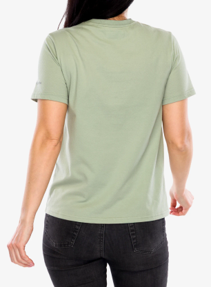 Tričko s potlačou dámske Columbia Delta Drift Graphic Short Sleeve - safari/linear peakscape