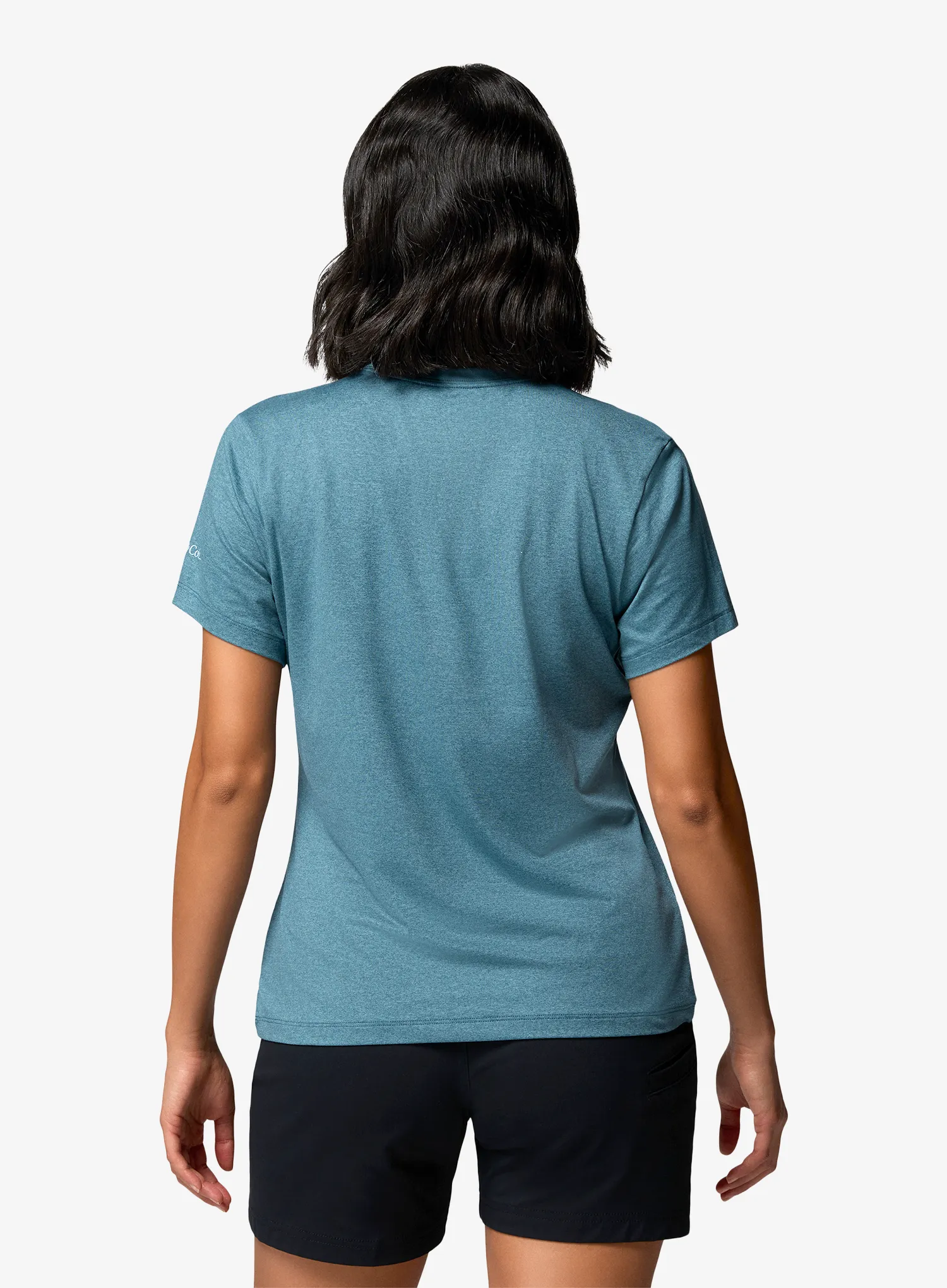 Tričko s potlačou dámske Columbia Parsons Point S/S Graphic Tee - everblue heather/gem focused