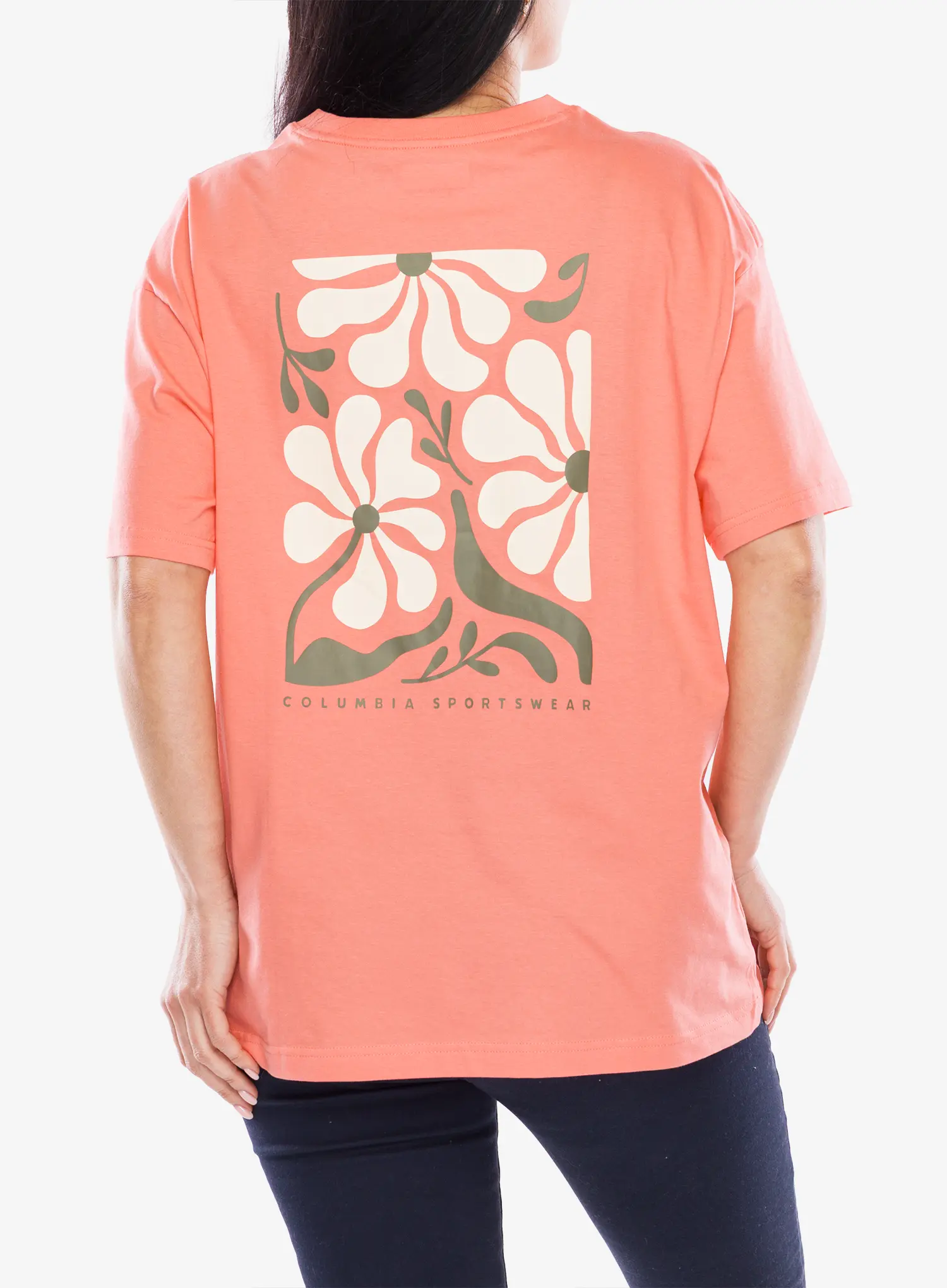 Tričko s potlačou dámske Columbia Rolling Bend Graphic Oversized Tee - alpenglow/floral fun