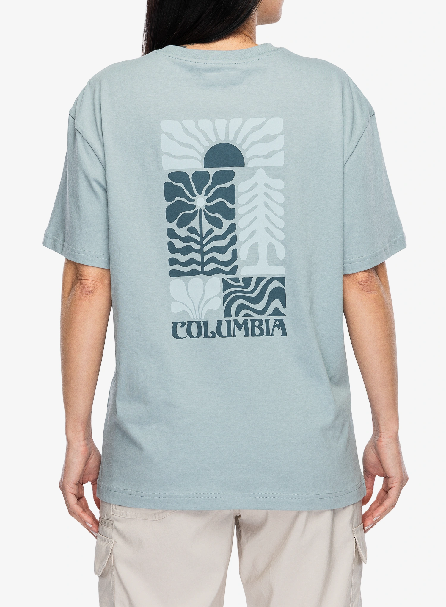 Tričko s potlačou dámske Columbia Rolling Bend Graphic Oversized Tee - crushed blue/floral groove