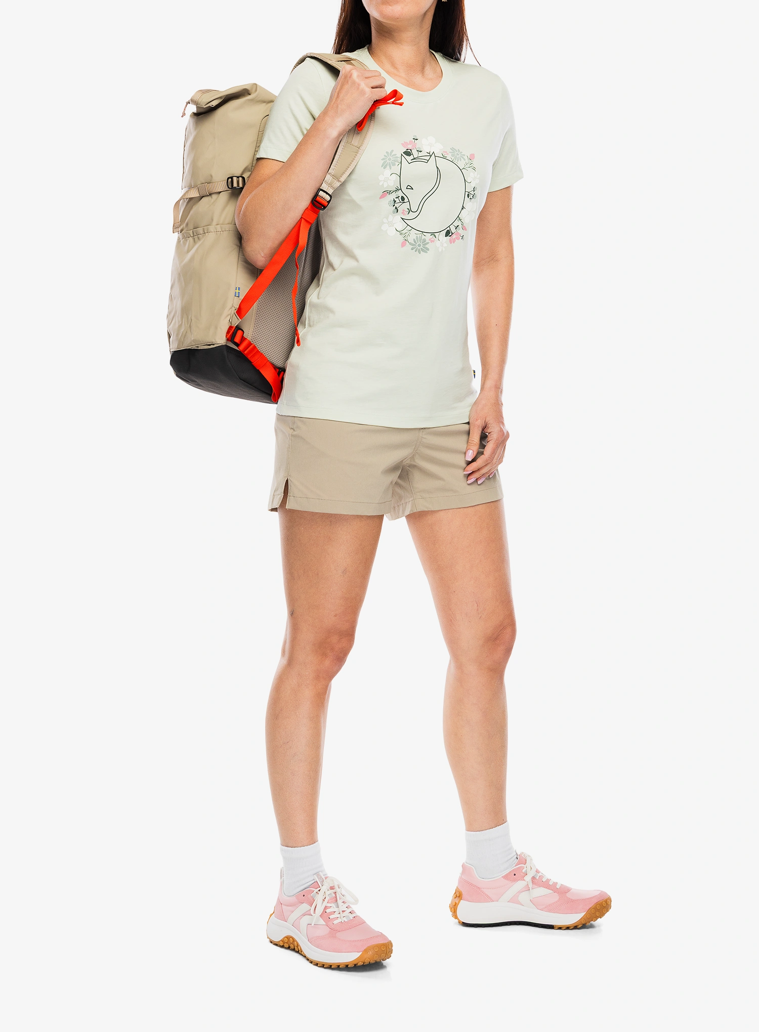 Tričko s potlačou dámske Fjallraven Fjallblomster Fox T-shirt - soft jade