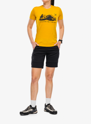 Tričko s potlačou dámske Montura Peaks Merino T-Shirt - mustard/mustard