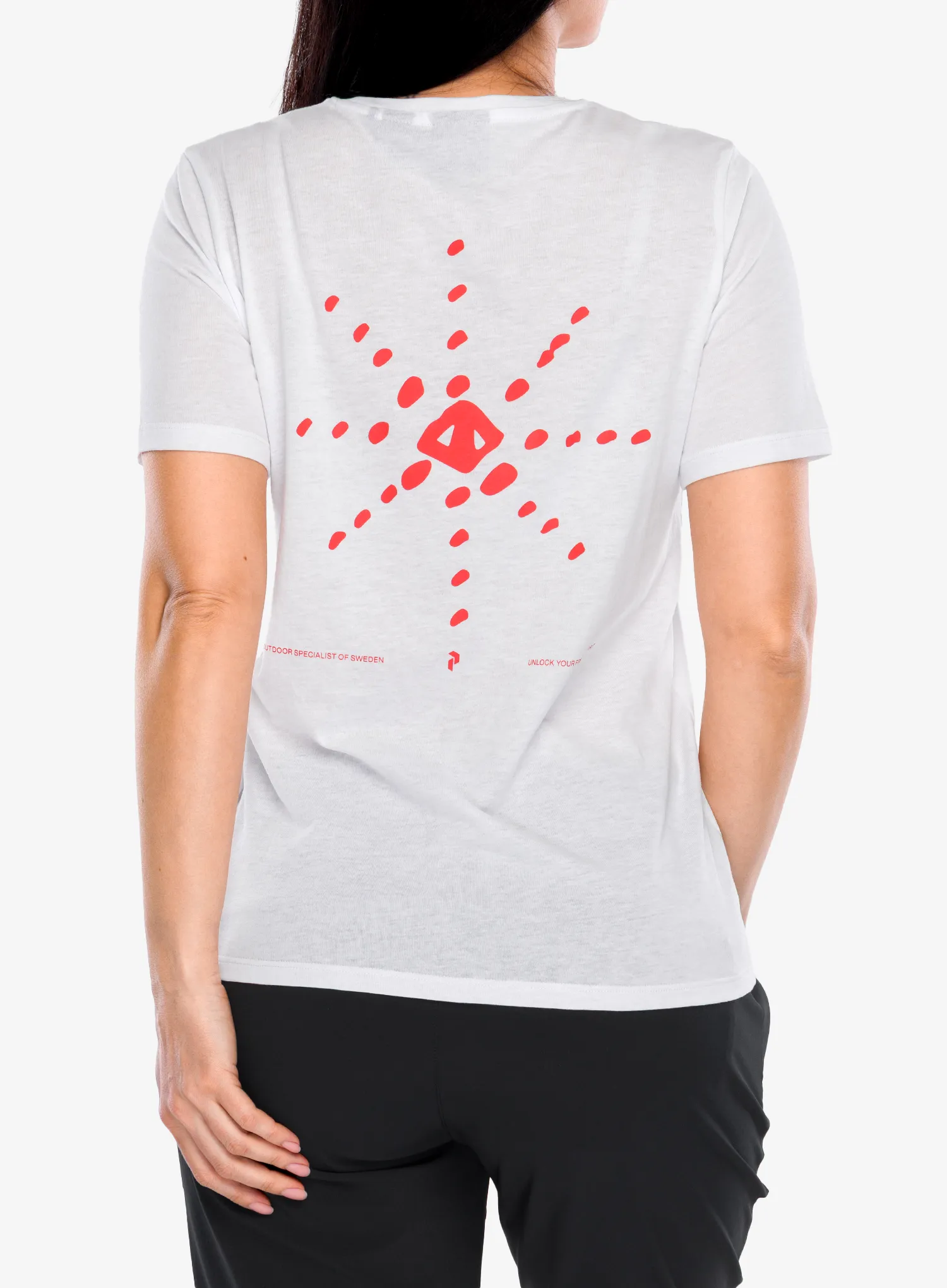 Tričko s potlačou dámske Peak Performance Explore Graphic Tee - white