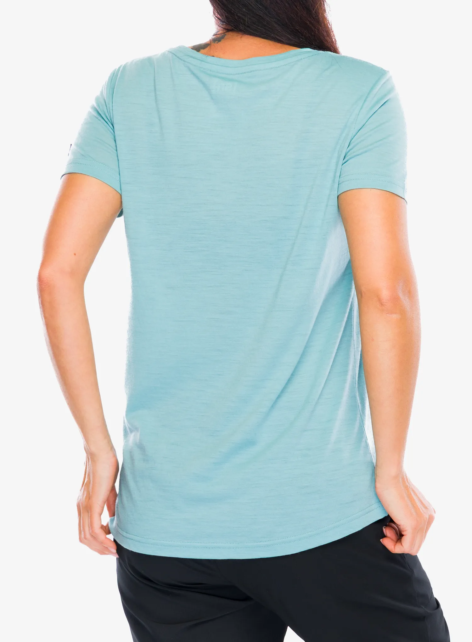 Tričko s potlačou dámske Super.natural Tri Tee - cameo blue/blueberry