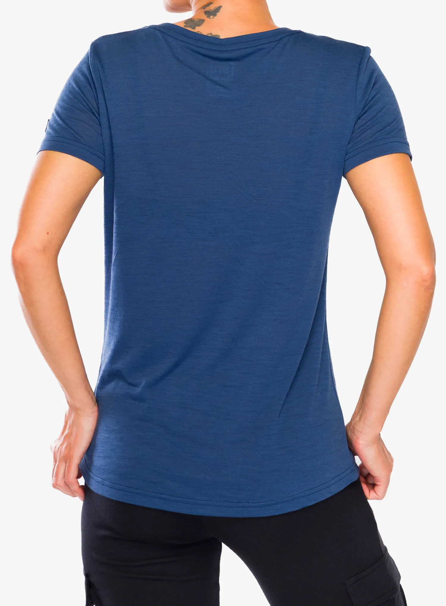 Tričko s potlačou dámske Super.natural Tri Tee - ocean blue/feather grey