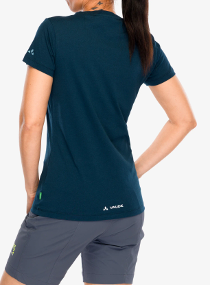 Tričko s potlačou dámske Vaude Cyclist T-Shirt V - dark sea/blue