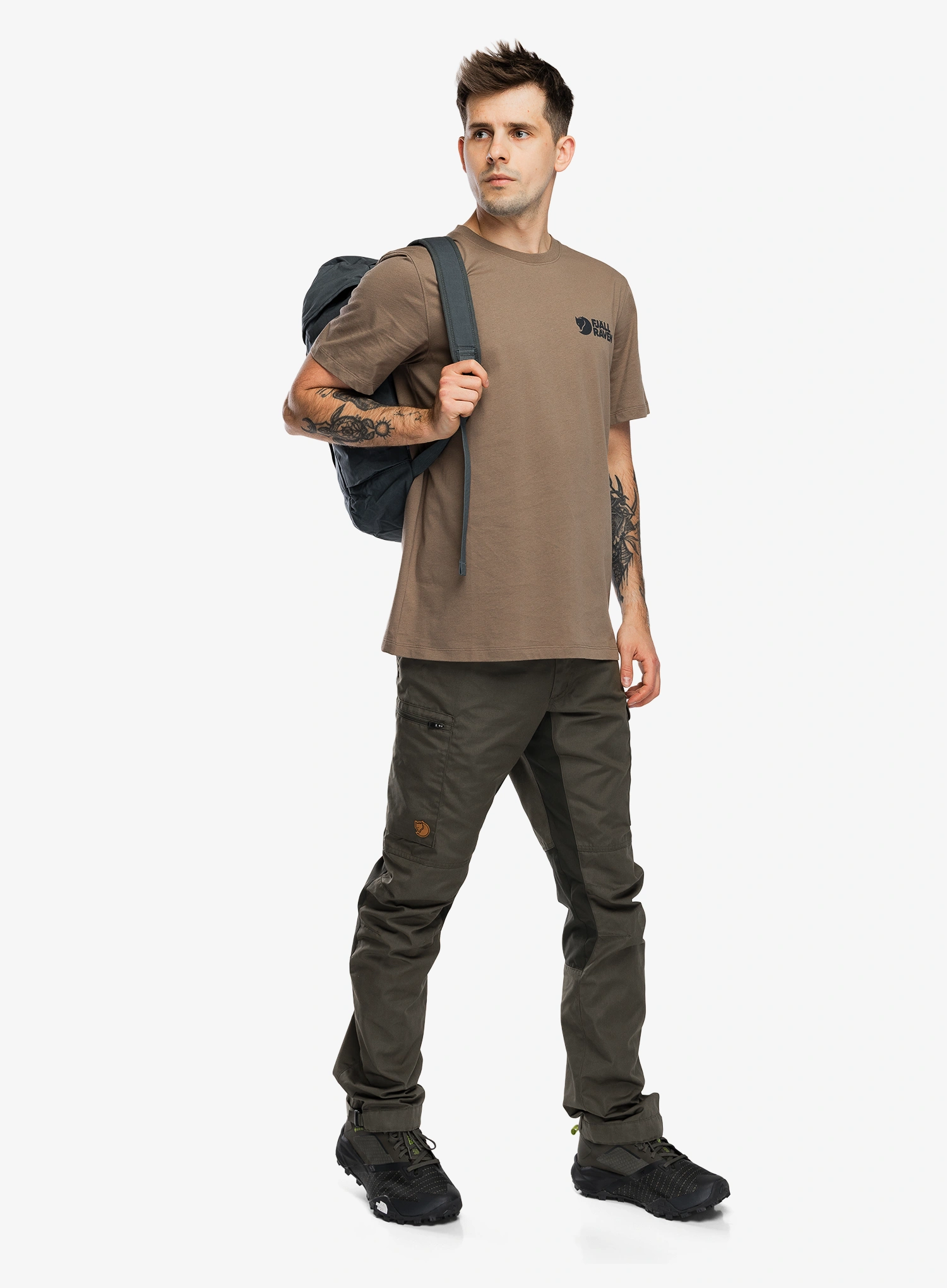Tričko s potlačou Fjallraven Swedish Forest T-Shirt - suede brown