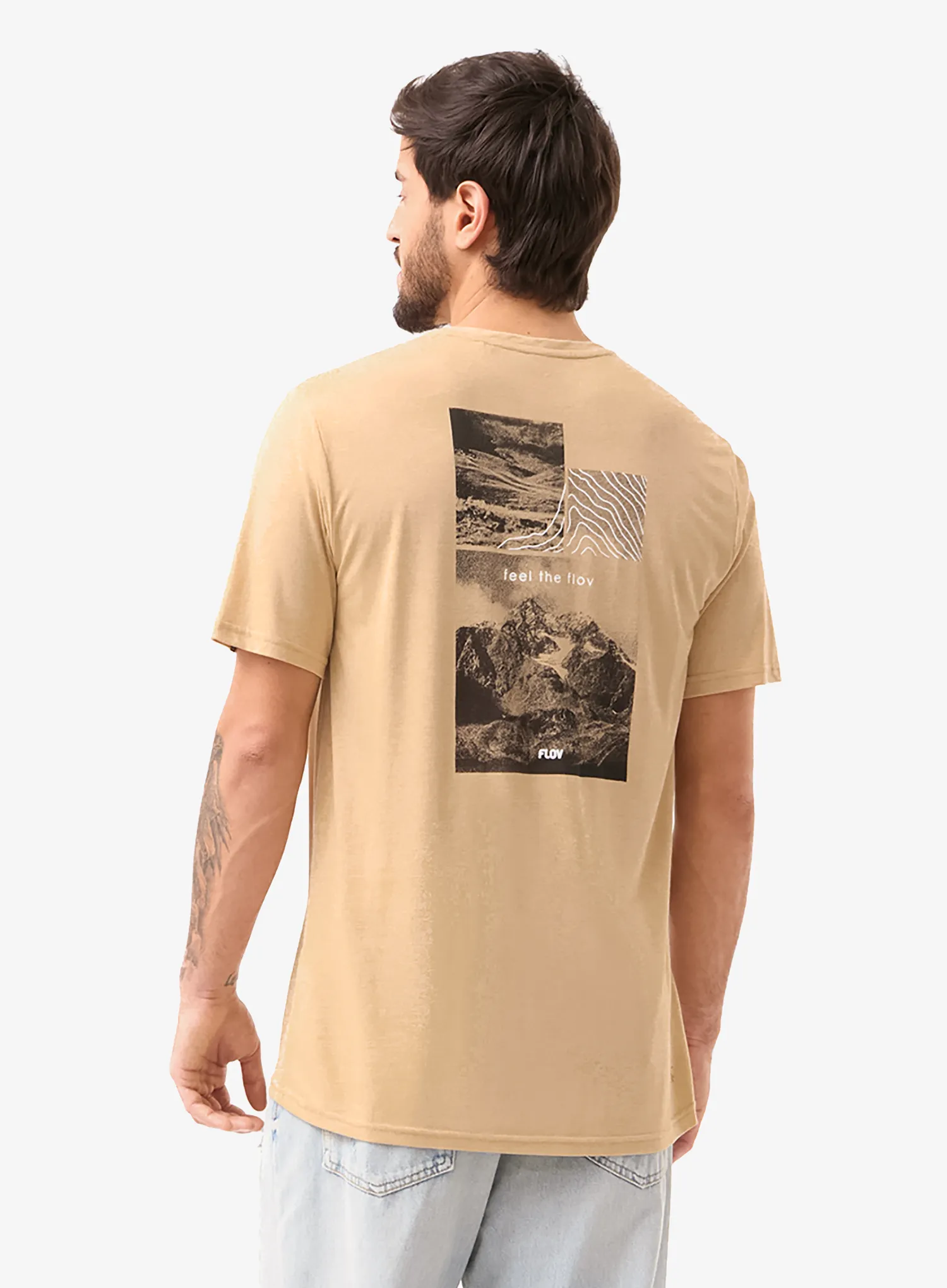 Tričko s potlačou Flov Morro - beige/dark grey