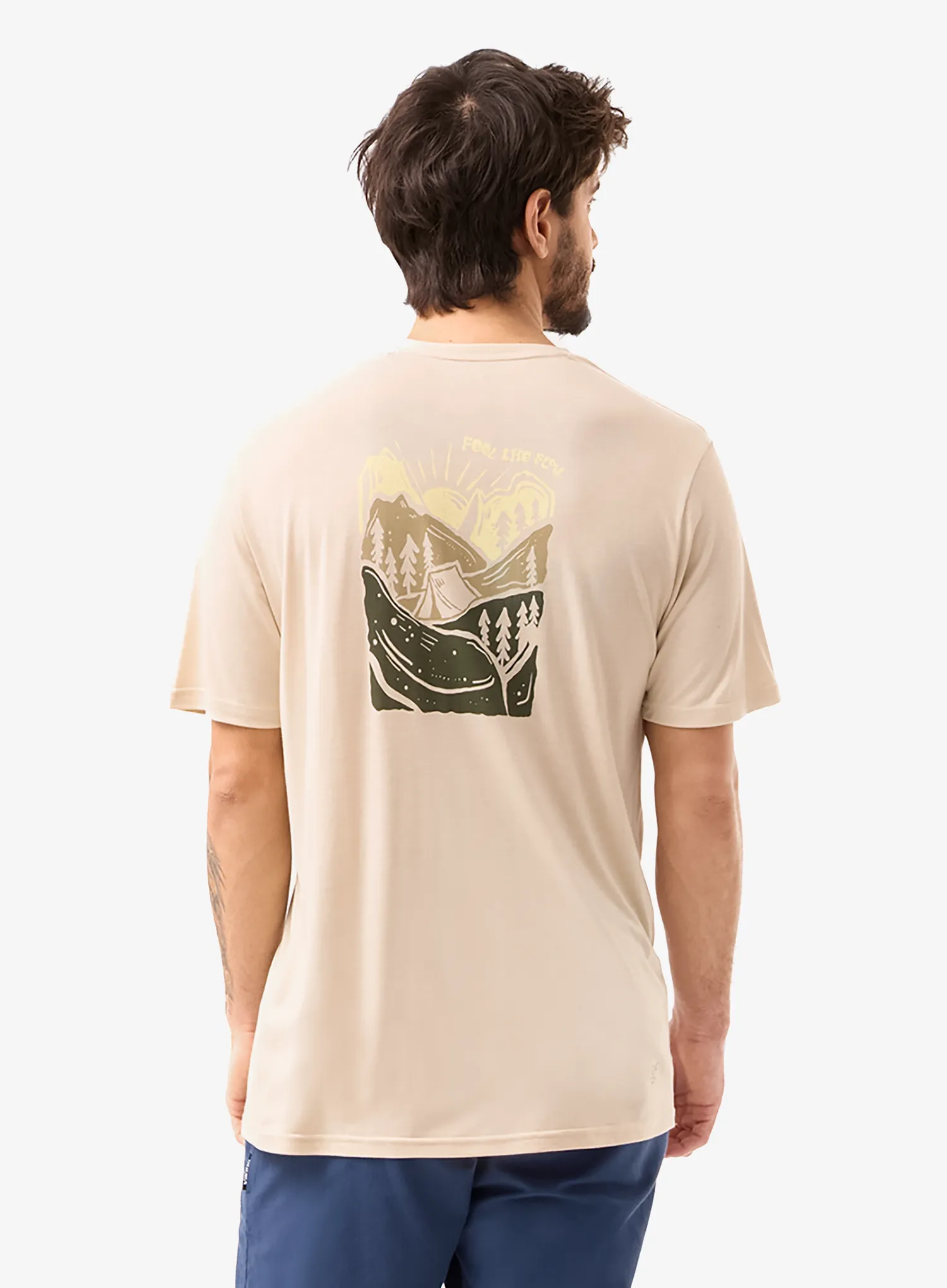 Tričko s potlačou Flov Timberon - beige/olive