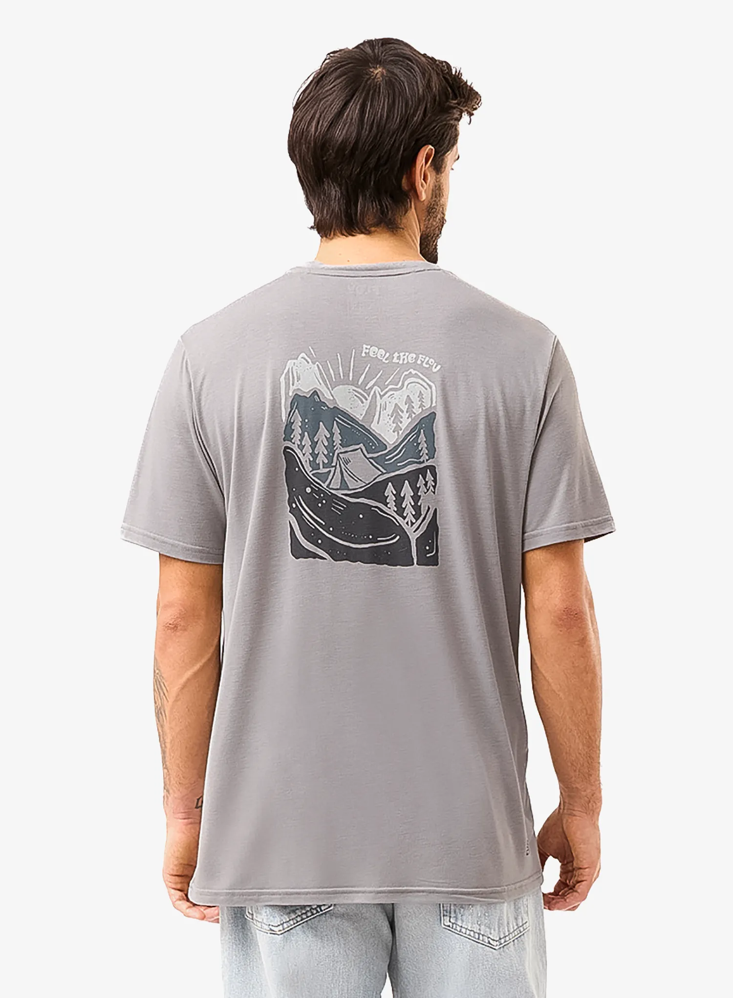 Tričko s potlačou Flov Timberon - light grey/dark grey