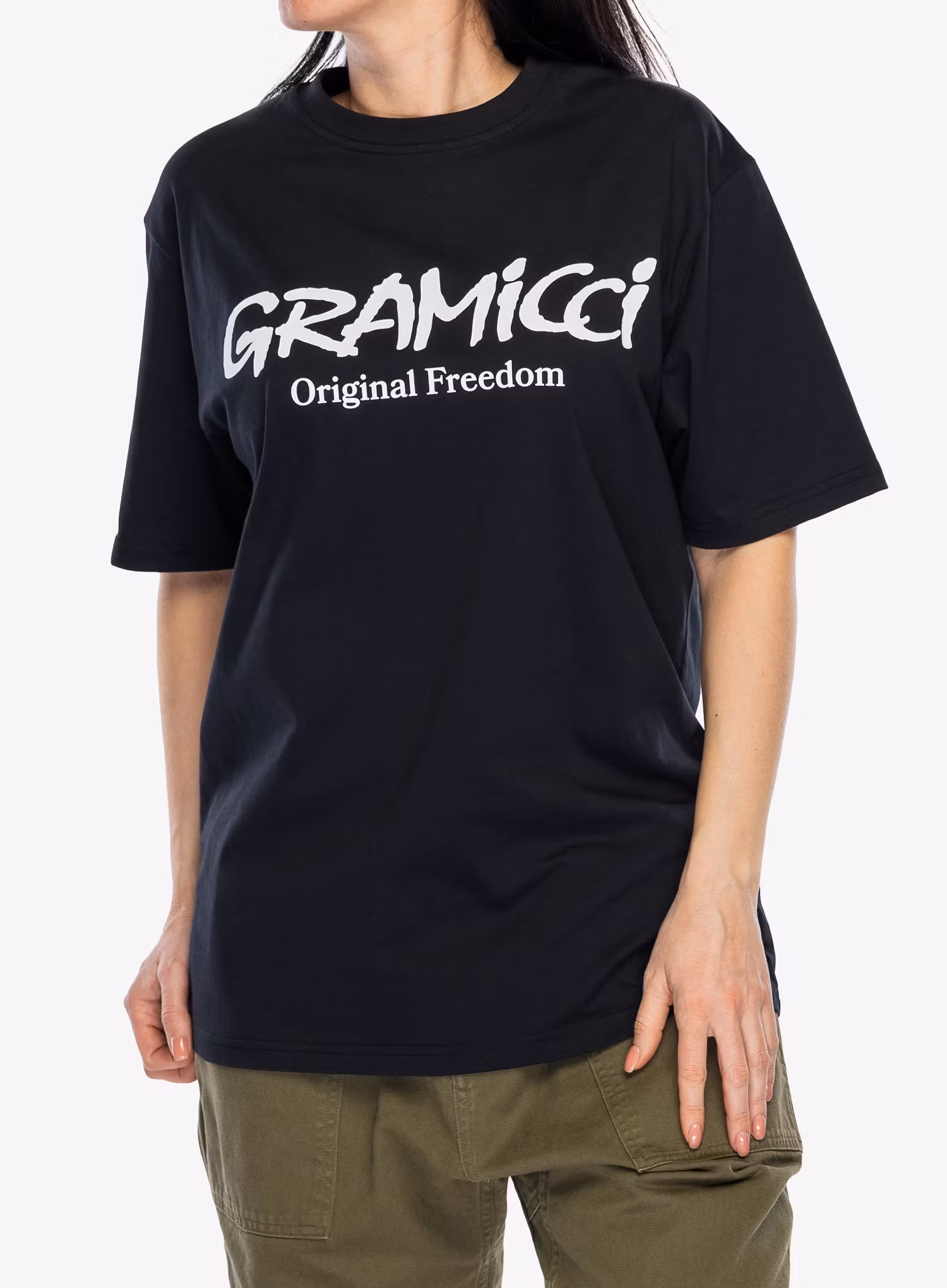 Tričko s potlačou Gramicci Original Freedom Logo Tee - black