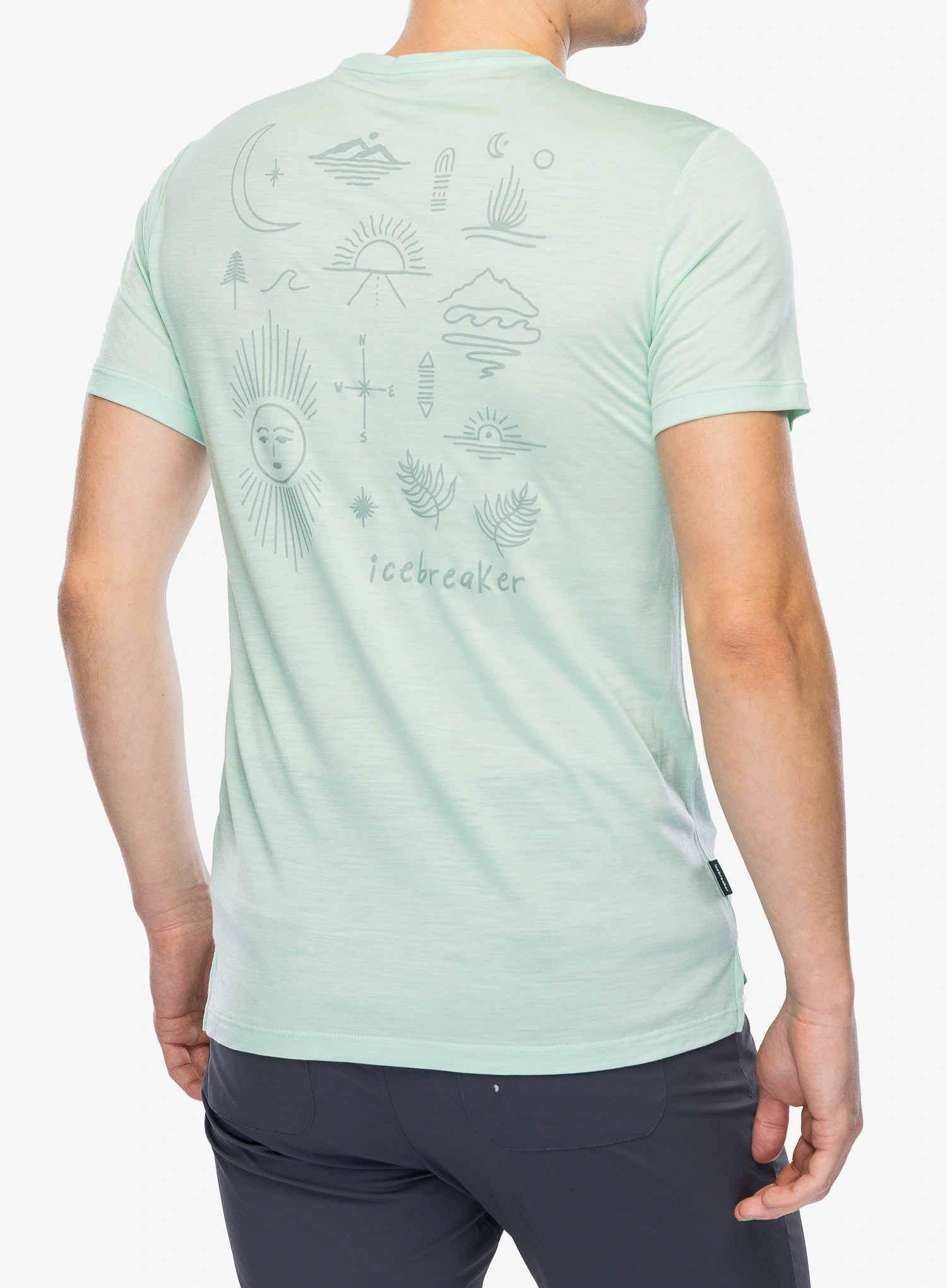 Tričko s potlačou Icebreaker Merino 125 Cool-Lite Sphere SS Tee Explore More - mint