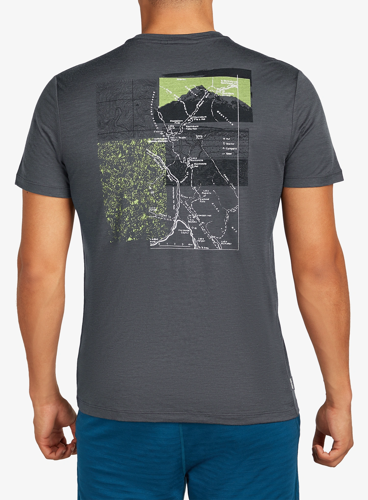 Tričko s potlačou Icebreaker Merino 150 Tech Lite SS Tee Infographic - obsidian