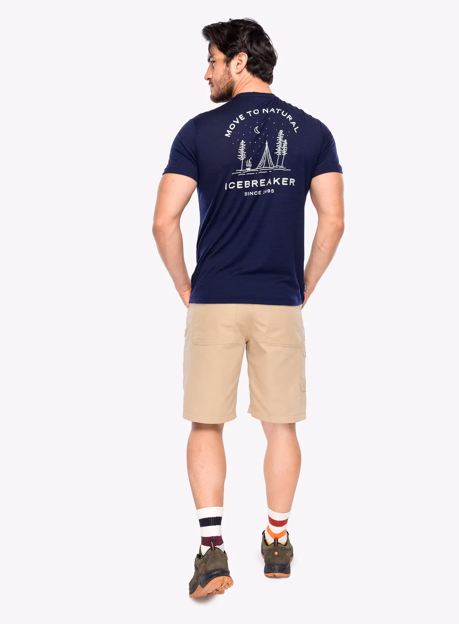 Tričko s potlačou Icebreaker Merino 150 Tech Lite SS Tee Peaceful Pass - midnight navy