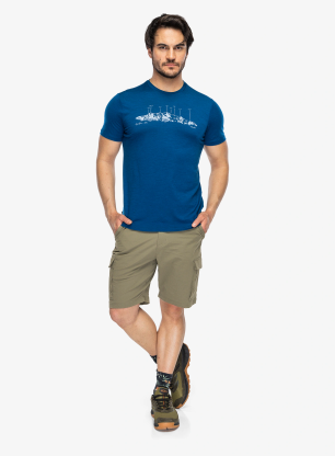 Tričko s potlačou Icebreaker Merino 150 Tech Lite SS Tee The Peaks - atlantis