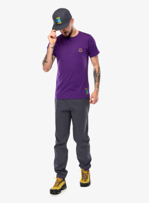 Tričko s potlačou La Sportiva Climbing on the Moon T-Shirt - violet/yellow