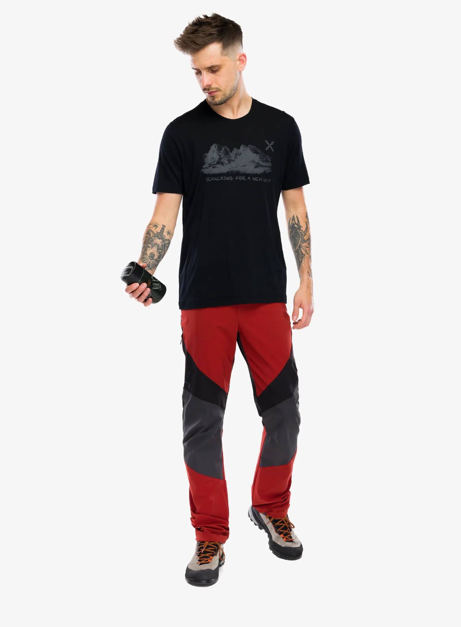 Tričko s potlačou Montura Peaks Merino T-Shirt - black