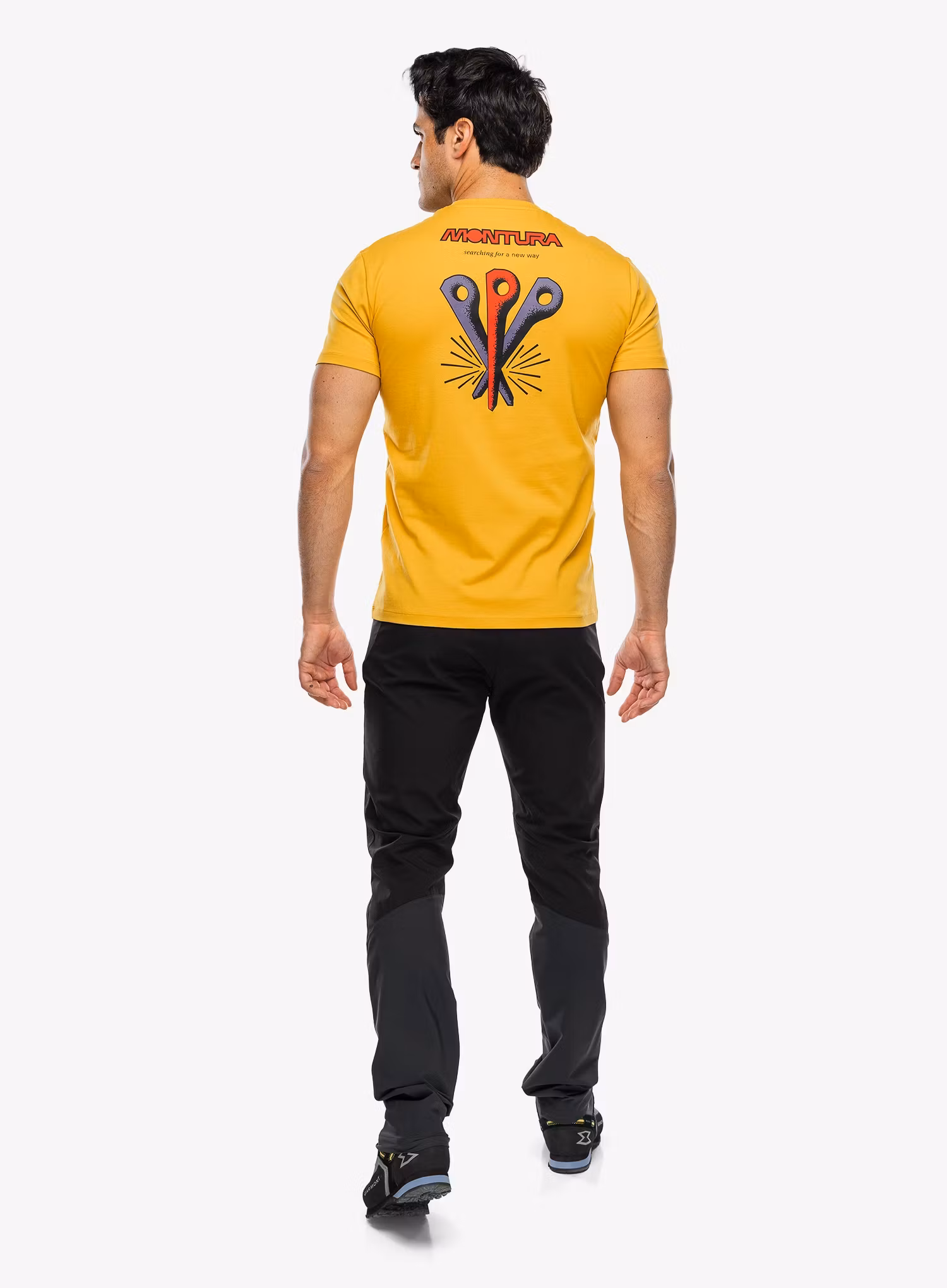 Tričko s potlačou Montura Pitons T-Shirt - mustard