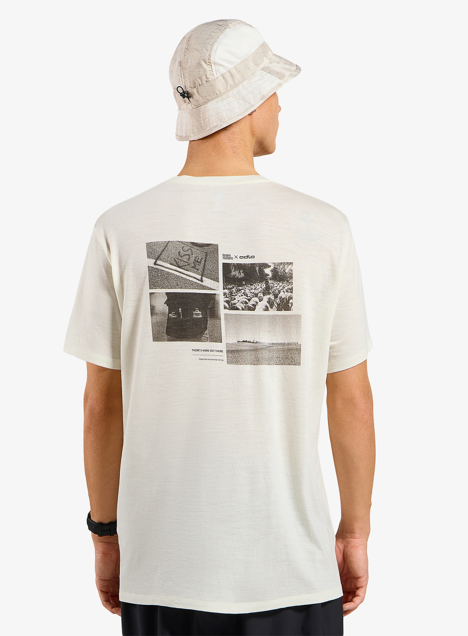 Tričko s potlačou Odlo Merino 160 Postcards Crew Neck S/S - gardenia