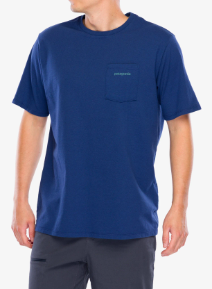 Tričko s potlačou Patagonia Boardshort Logo Pocket Responsibili-Tee - clement blue
