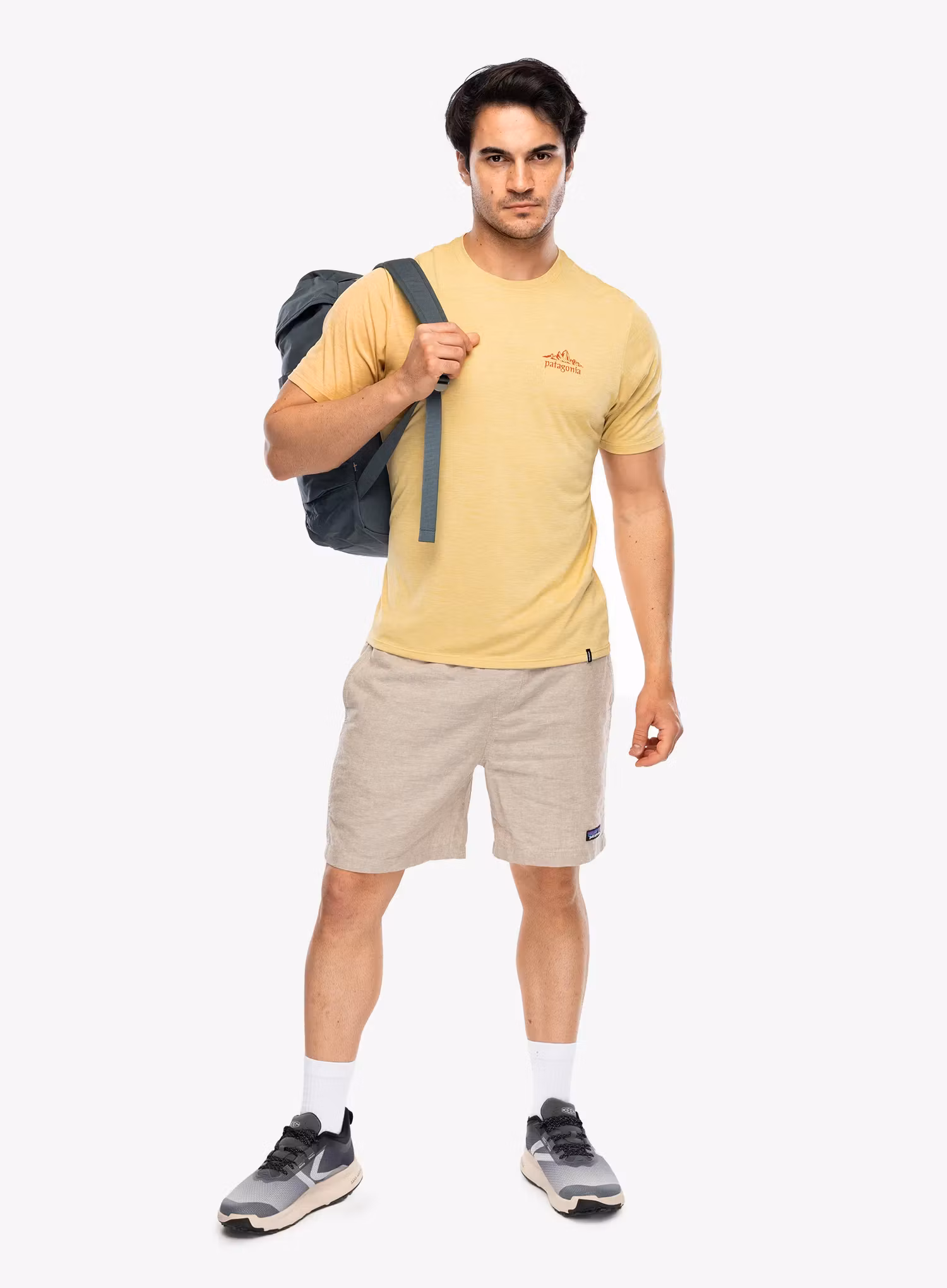 Tričko s potlačou Patagonia Cap Cool Daily Shirt Cloud Crag - l.yellow/light l.yellow x-dye