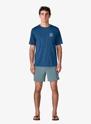 Tričko s potlačou Patagonia Cap Cool Daily Shirt Great Waves - c.blue/light c.blue x-dye