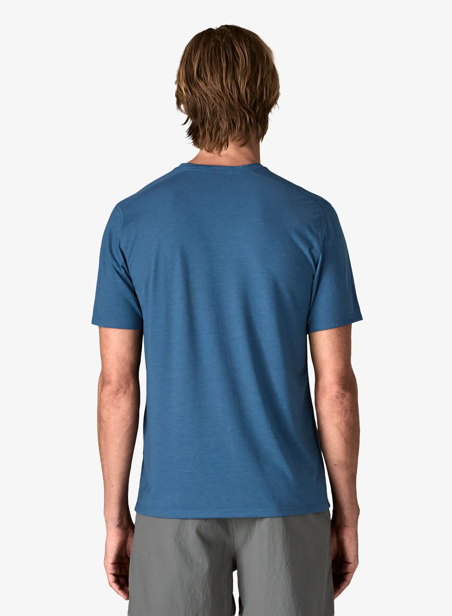 Tričko s potlačou Patagonia Cap Cool Trail Shirt Stratapeaks - aquatic blue