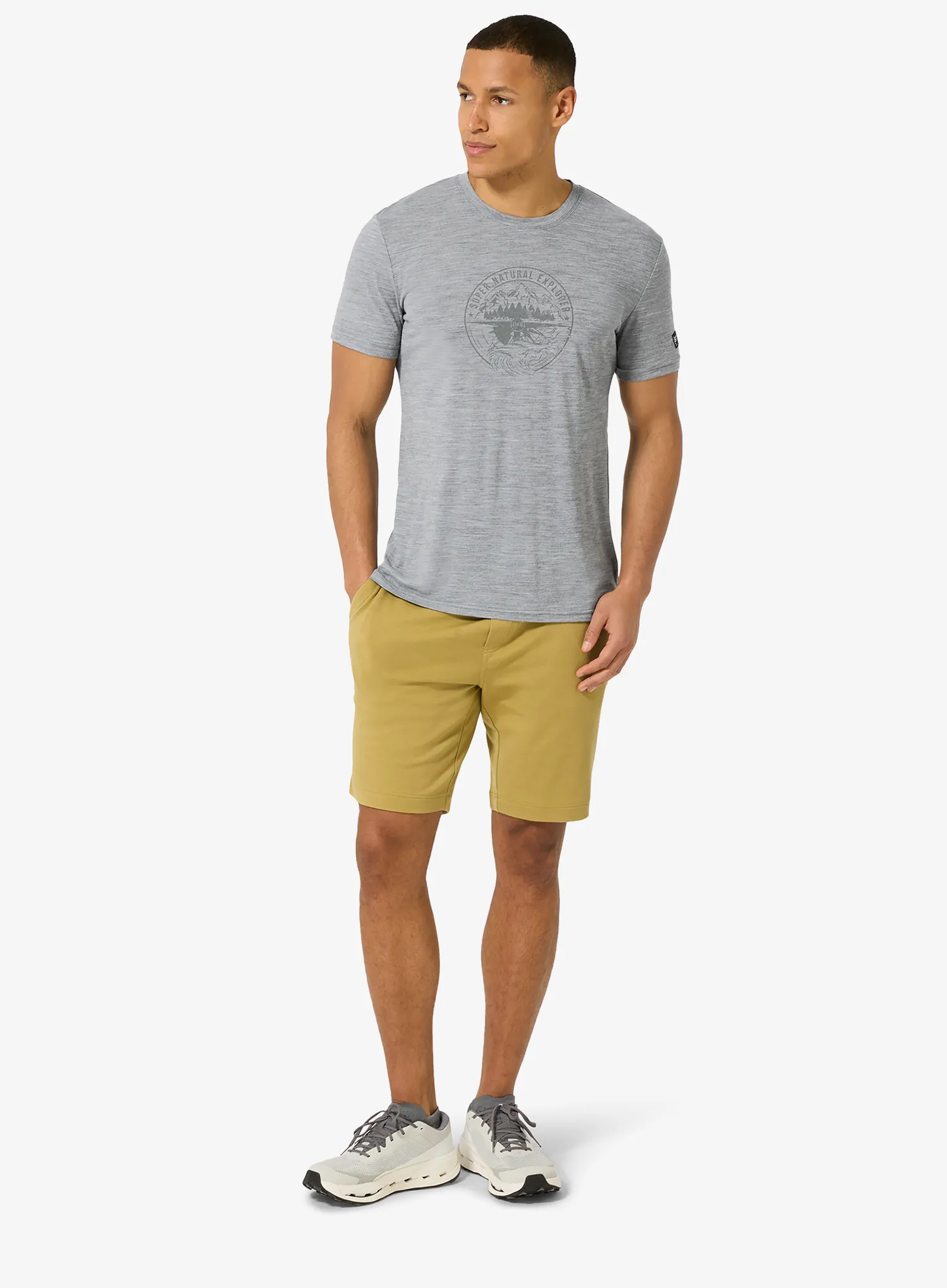 Tričko s potlačou Super.natural Exploring Tee - c.mere grey mel/c.mere gry mel
