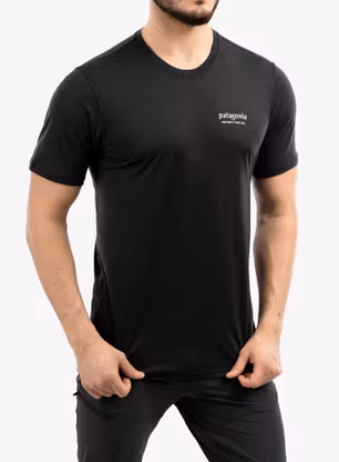 Merino tričko pánske Patagonia Cap Cool Merino Graphic Shirt - heritage header black