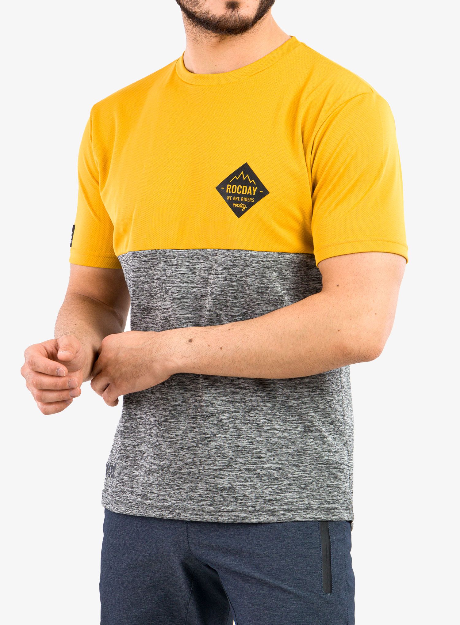 Cyklistické tričko Rocday Double - yellow/melange