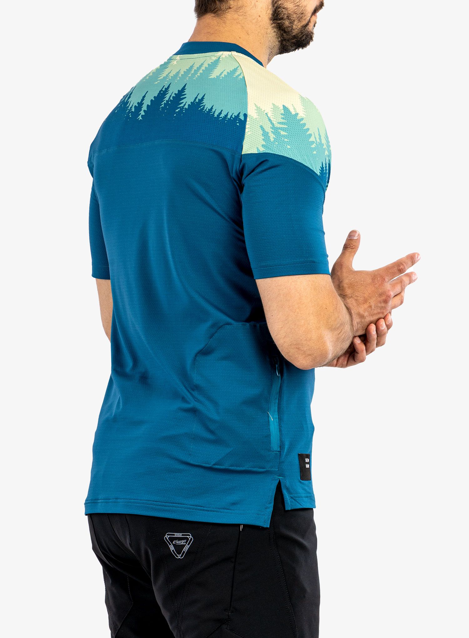 Cyklistické tričko Sensor Helium Jersey S/S - saphire/trees