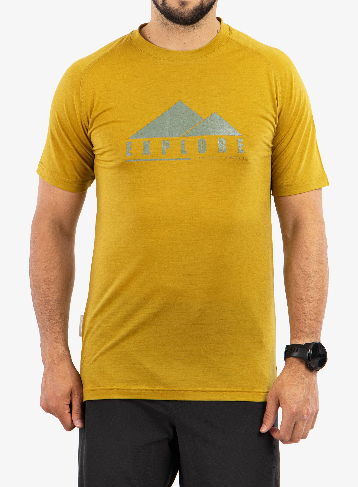 Tričko s potlačou Sensor Merino Air PT Explore - mustard