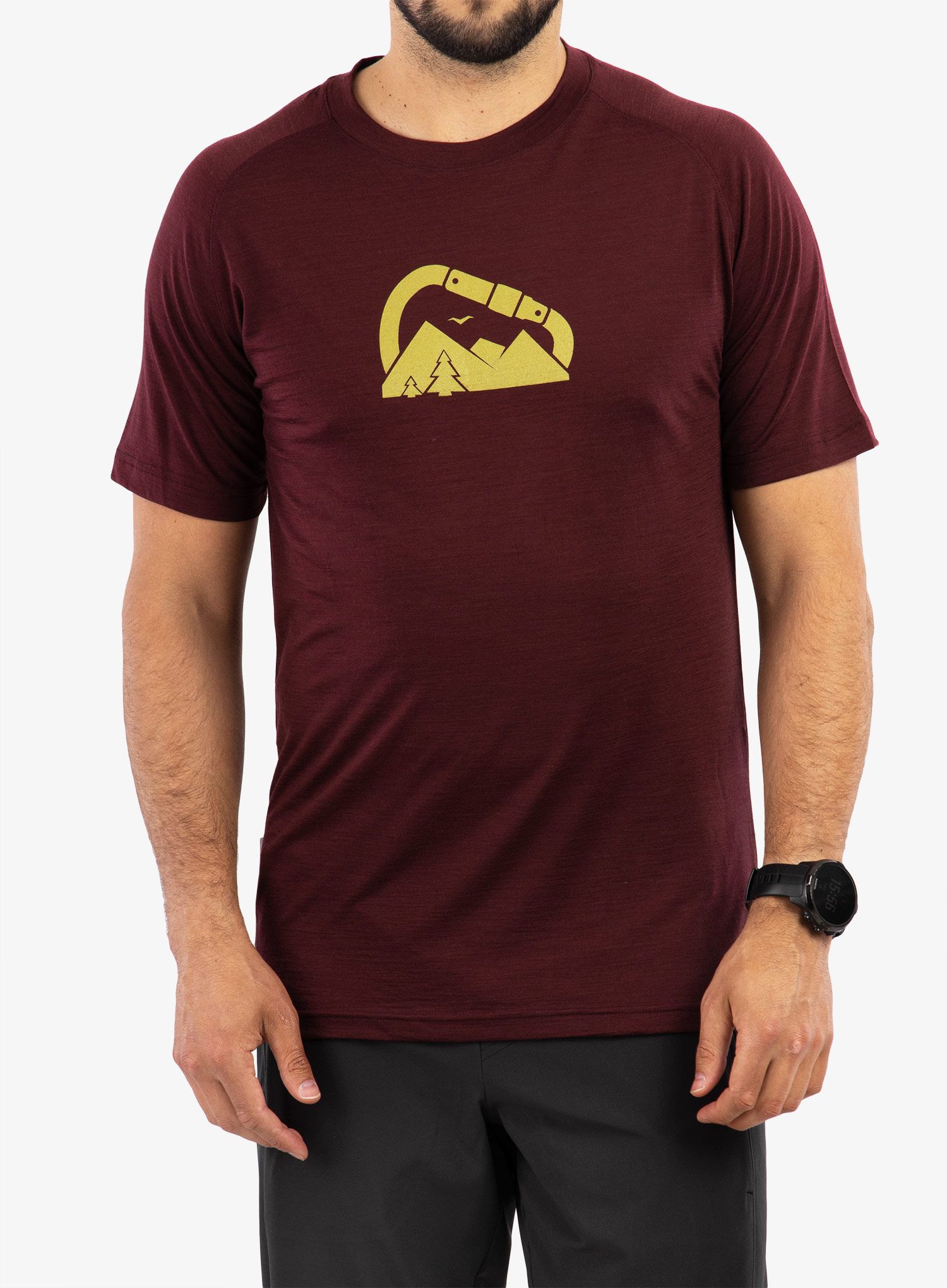 Tričko s potlačou Sensor Merino Air PT Summit - port red