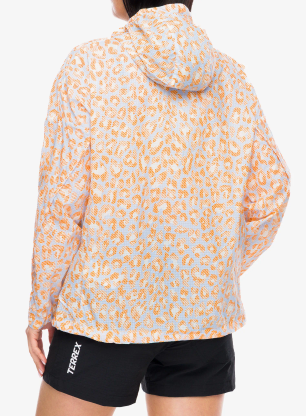 Bunda dámska adidas TERREX Xploric CLIMA365 Printed Wind Anorak - white/glow blue/pure tangerine