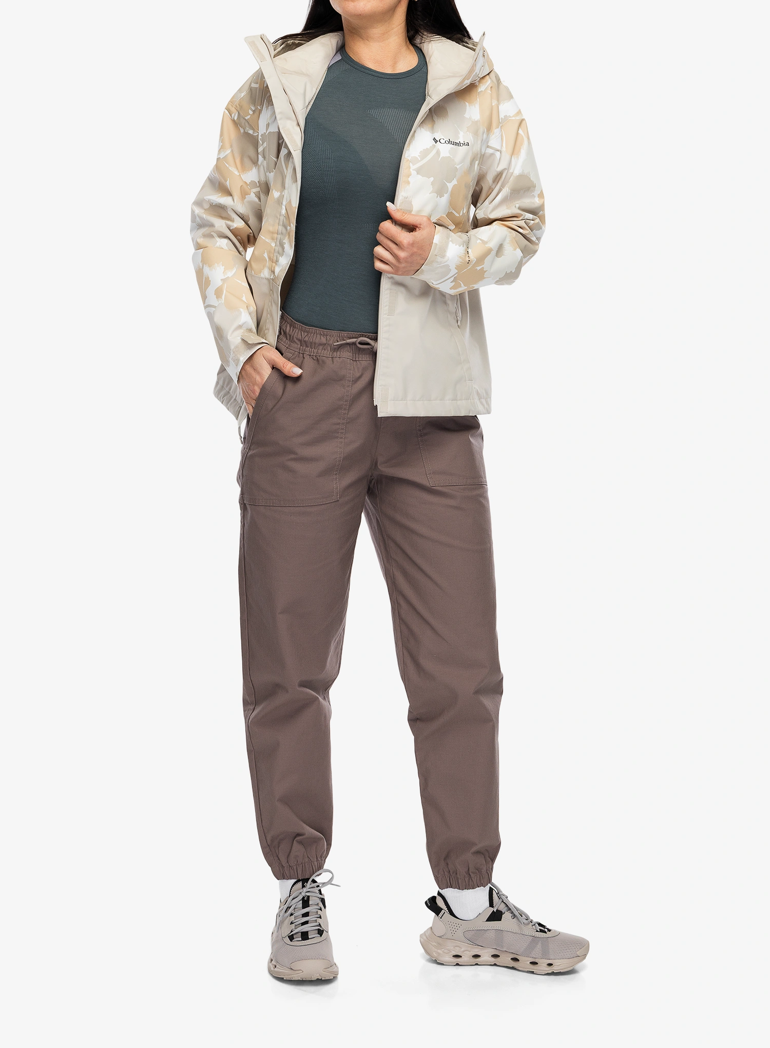 Bunda dámska Columbia Hikebound Printed Jacket - dark stone print/dark stone